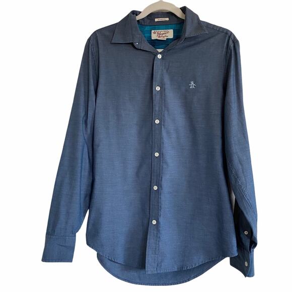 Original Penguin by Munsingwear Mens Long Sleeve Classic Fit Dress Shirt Small - Picture 1 of 8